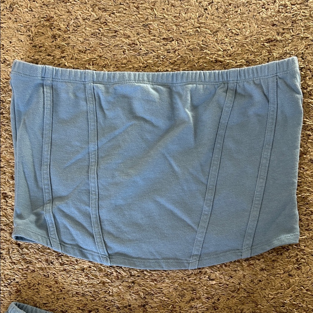 Fashion Nova Blue Wide Leg Pants & Top Set - Picture 3 of 3